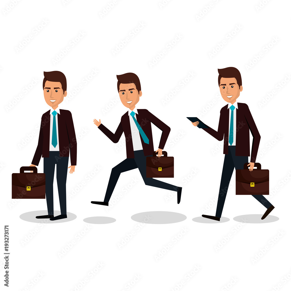 group of businessman teamwork with portfolio vector illustration design group of businessman teamwork with portfolio vector illustration design