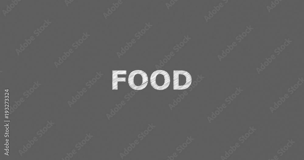 Writing or sketching a word FOOD Writing or sketching a word FOOD