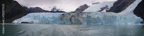 Panoramic of the Spegazzini glacier in Argentina