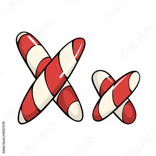Hand drawn vector candy cane letter X