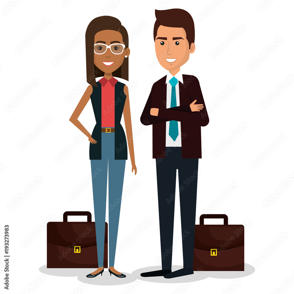 group of businespeople with portfolio teamwork vector illustration design group of businespeople with portfolio teamwork vector illustration design
