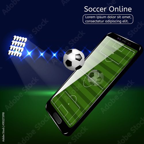 Mobile football soccer. Mobile sport play match.