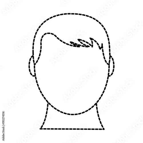 dotted shape avatar man head with default face and hairstyle