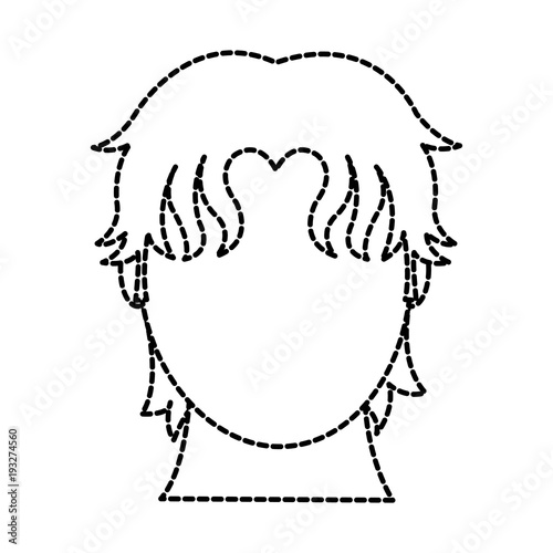 dotted shape avatar man head with hairstyle and default face