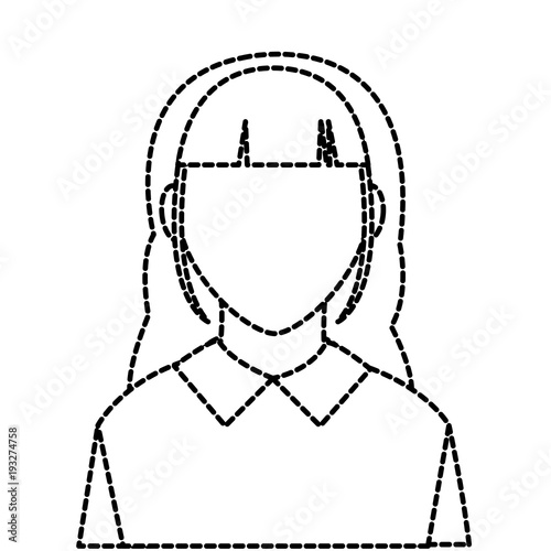 dotted shape avatar woman with default face and blouse
