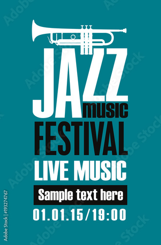 Photography Vector poster for a jazz festival of live music with saxophone in retro style on