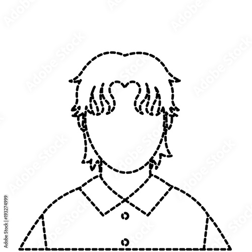 dotted shape avatar man with default face and shirt