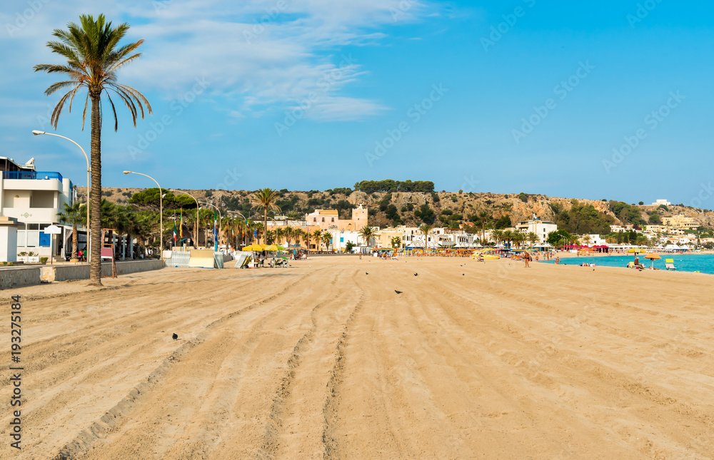 View of San Vito Lo Capo beach in the morning, Sicily, Italy