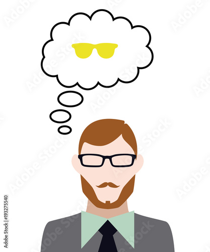 Person denkt an Brille