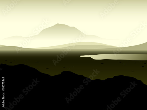 minimal arid landscape with...