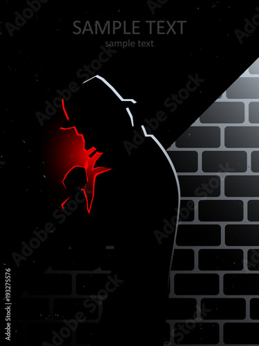 mysterious man smoking in dark alley at night, urban cinematic vector