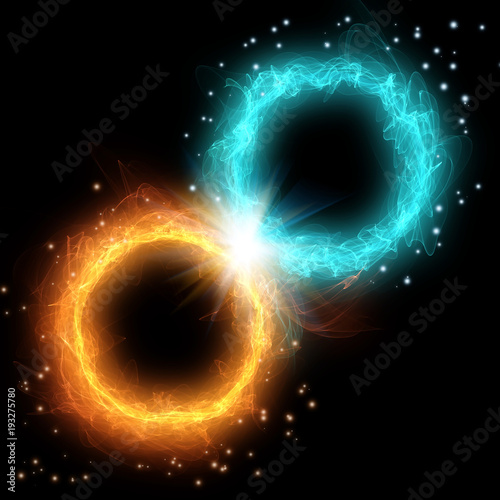 two circle plasma, fire and ice, hot and cold