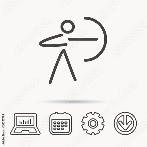 Archery sport icon. Archer with longbow sign.