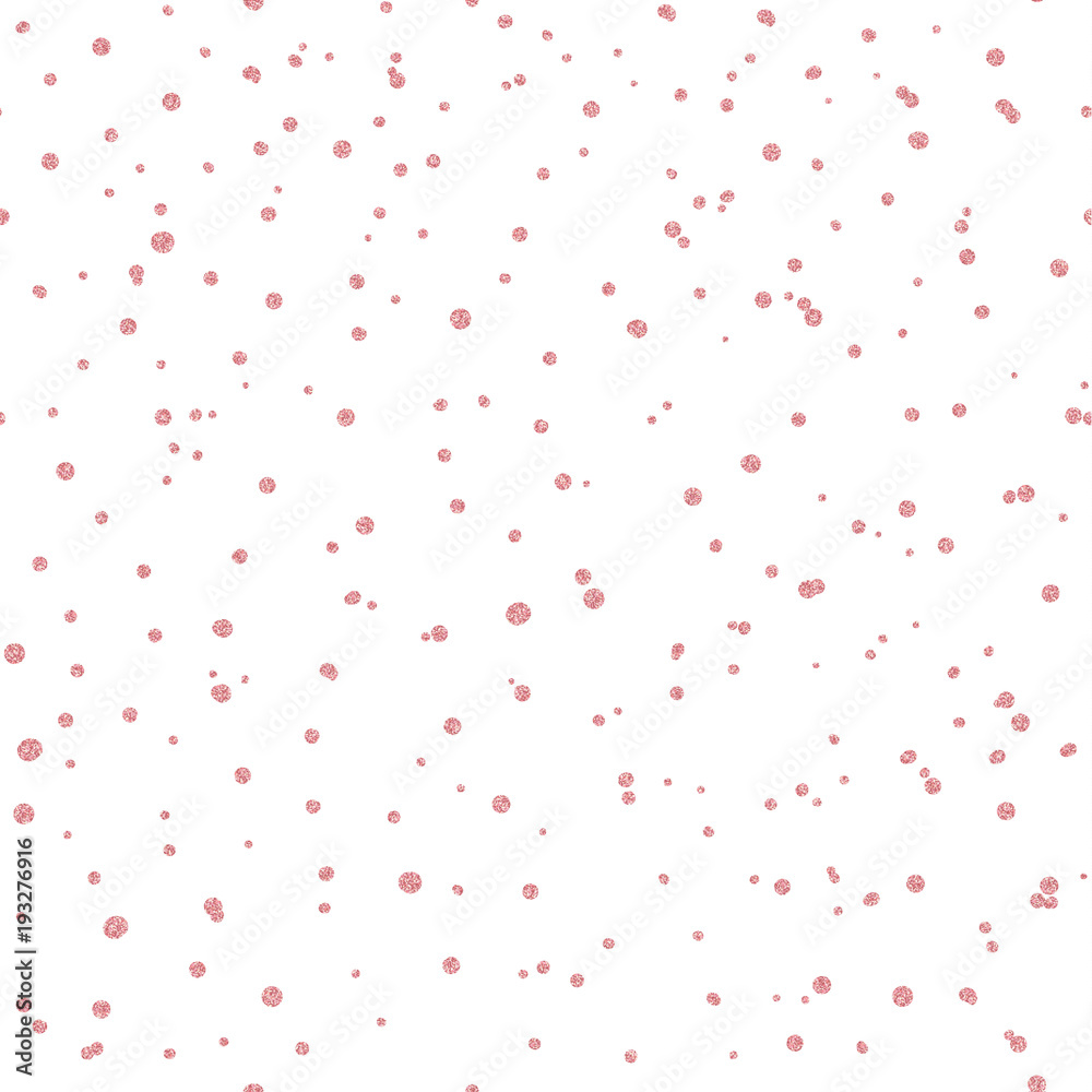 Seamless pattern with pink glitter textured confetti