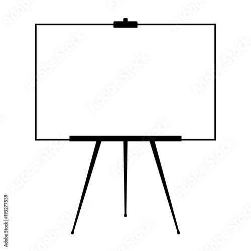 Advertising stand or flip chart or blank artist easel isolated on white background. Presentation blank white board for conference. Vector illustration.