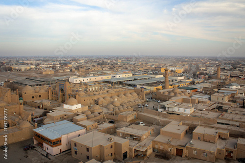 Panoramic view of Khiva old town, Uzbekistan