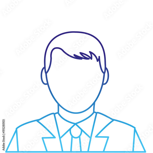 degraded line avatar elegant man with shirt and faceless