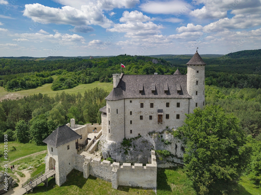 Medieval polish castle aerial view