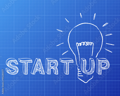 Start Up In Light Bulb Blueprint