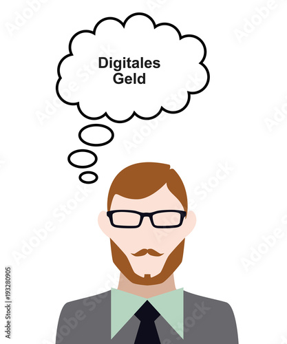 Person denkt an digitales Geld