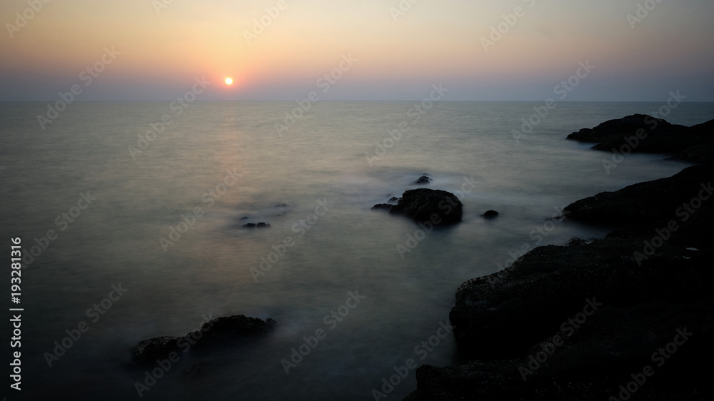 Dramatic sunset on the Arabian Sea.