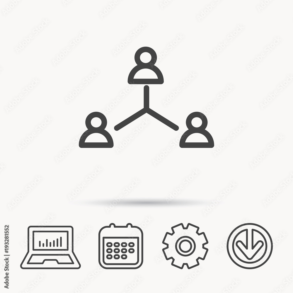 Teamwork group icon. Business community sign. Teamwork group icon. Business community sign.