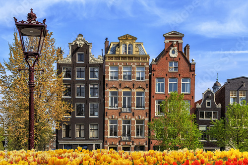 Traditional old buildings in Amsterdam.