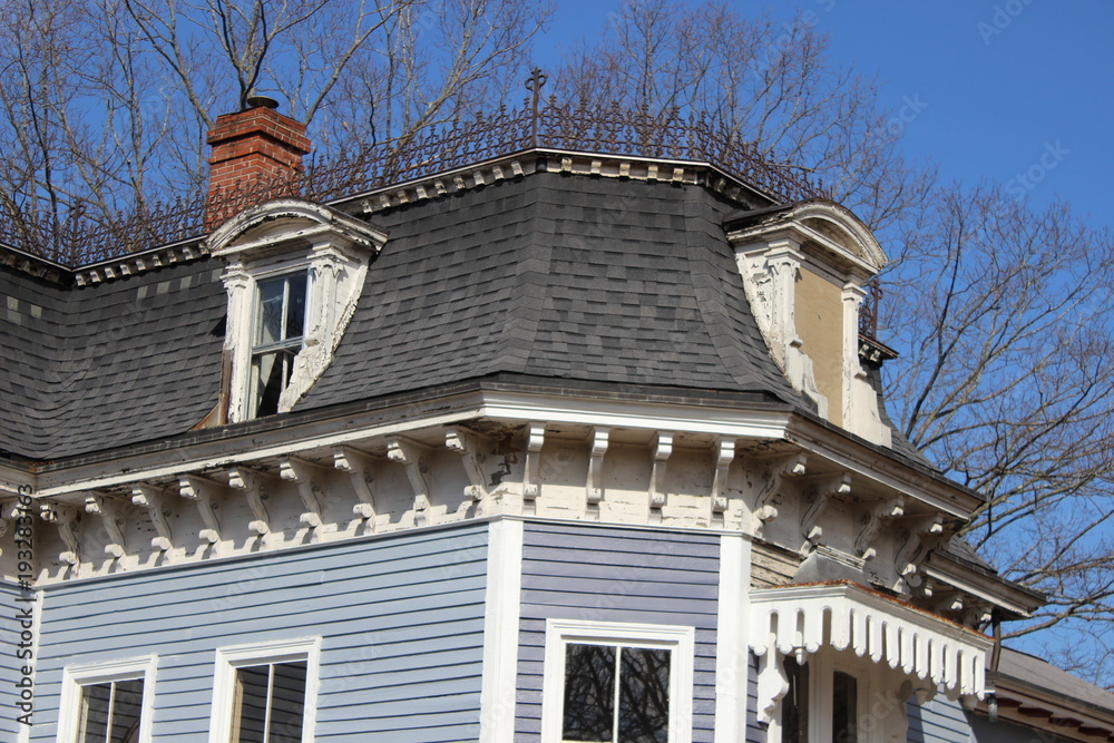 Rooftop of old Victorian home Rooftop of old Victorian home