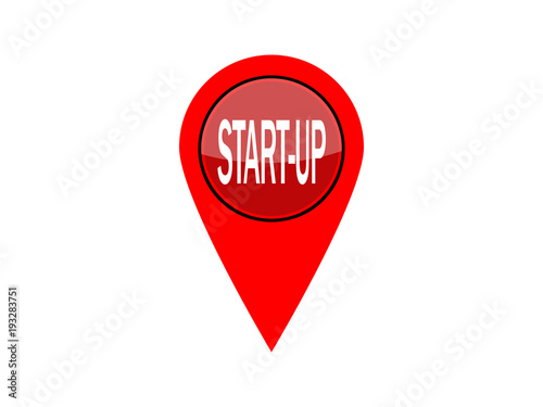 Red map pointer with text Start-up. Free Download Red map pointer with text Start-up. - GFXLoad