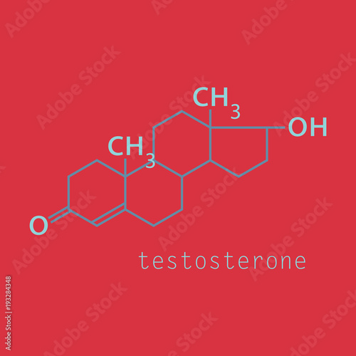 Testosterone male sex hormone (androgen) molecule. Skeletal formula.