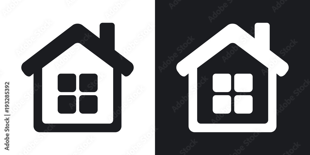 Vector home icon. Two-tone version on black and white background Vector home icon. Two-tone version on black and white background