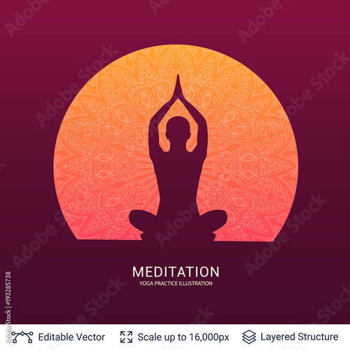 Yoga background vector template.