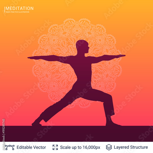Yoga background vector template.