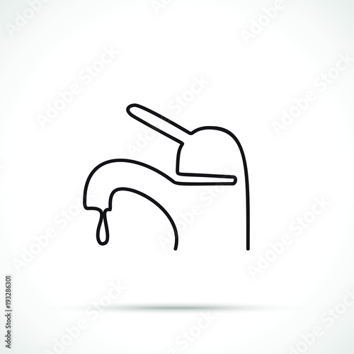 Tap icon. Tap icon isolated on white background. Working tool icon sign symbol. Single line art style.