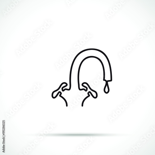 Tap icon. Tap icon isolated on white background. Working tool icon sign symbol. Single line art style.