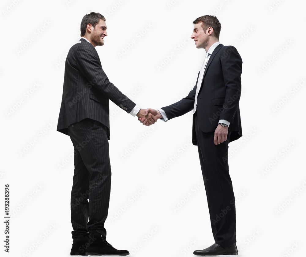 handshake business partners.isolated on a white background. handshake business partners.isolated on a white background.