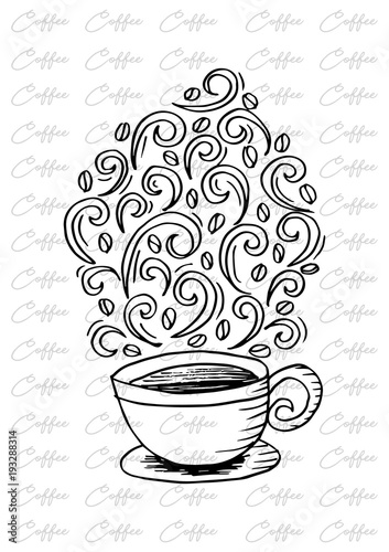 Coffee cup with abstract ornament