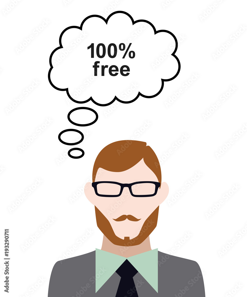Person denkt an free