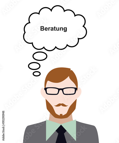 Person denkt an Beratung