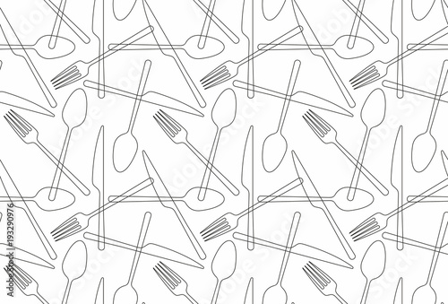 seamless pattern Fork, spoon, knife 