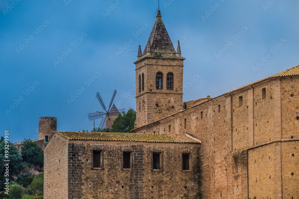 Santa Maria church in the ancient town of Andratx, on the southwest corner of Majorca (Mallorca), Balearic Islands, Spain Santa Maria church in the ancient town of Andratx, on the southwest corner of Majorca (Mallorca), Balearic Islands, Spain