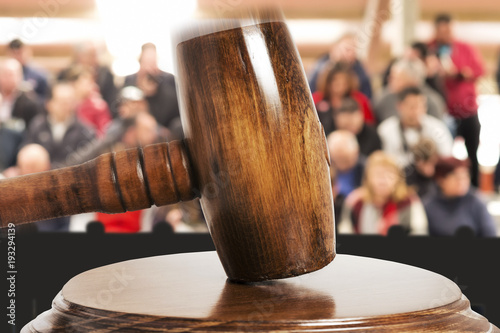 auction bid sale judgment mallet gavel with public