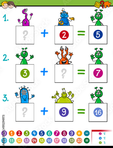 maths addition educational game with aliens