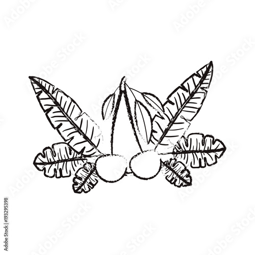 Wallpaper Mural cherries fresh fruit with leafs frame vector illustration design Torontodigital.ca