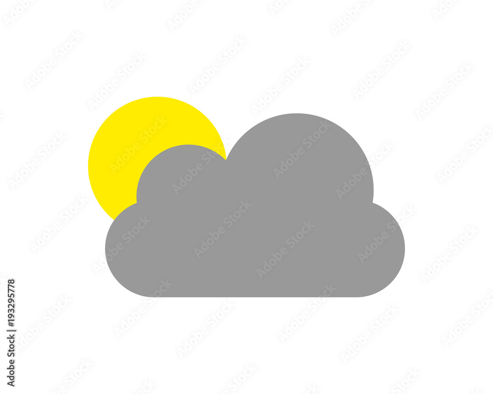 Cloud and sun icon vector illustration 