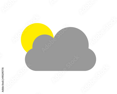 Cloud and sun icon vector illustration 