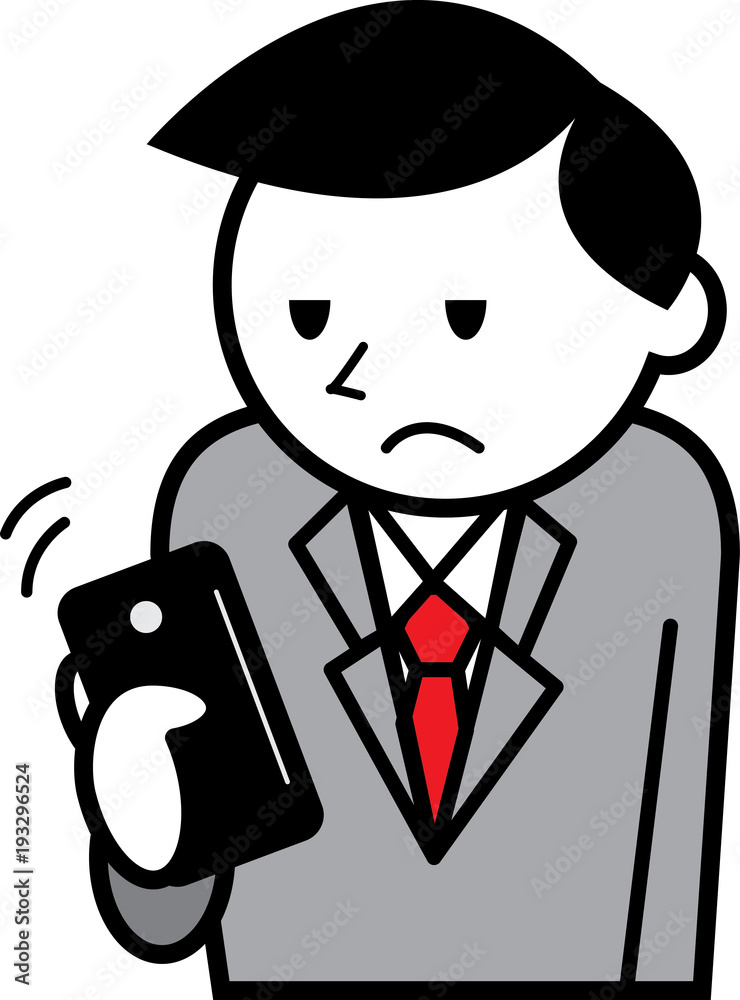 携帯をいじるビジネスマン Stock イラスト Adobe Stock