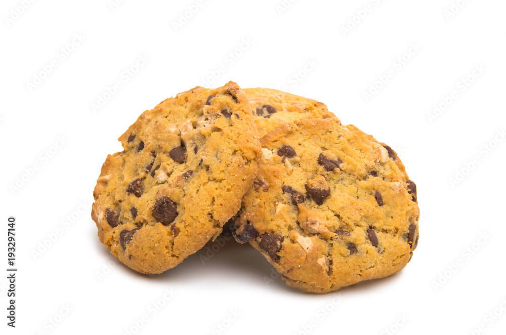 biscuits with nuts and chocolate isolated biscuits with nuts and chocolate isolated