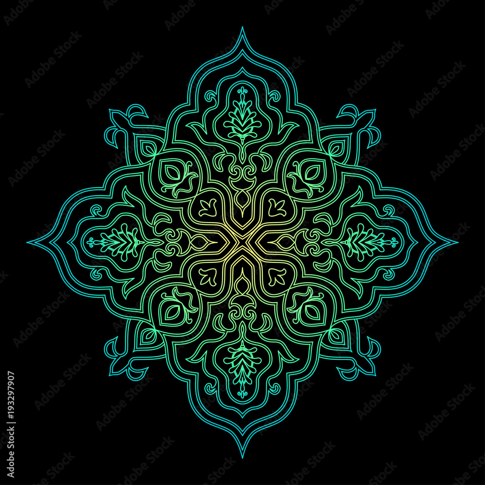 Fototapeta premium Symmetric mandala future colorful gradient