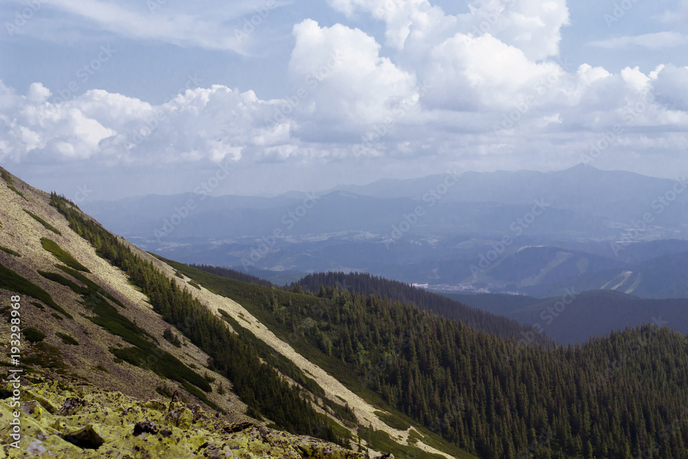 Nice view of the mountains. Travels. Tourism. Ukraine. Carpathians. Nice view of the mountains. Travels. Tourism. Ukraine. Carpathians.